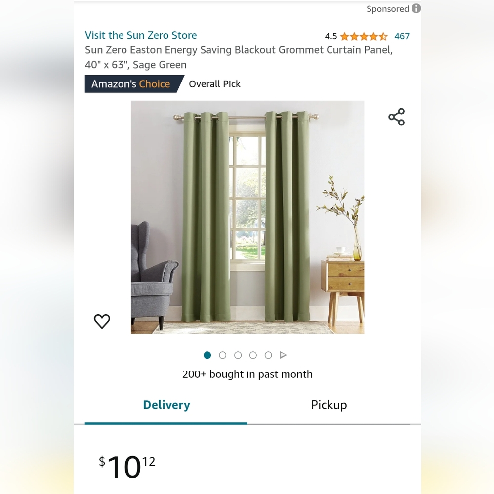 Sunzero Sage Green Curtains